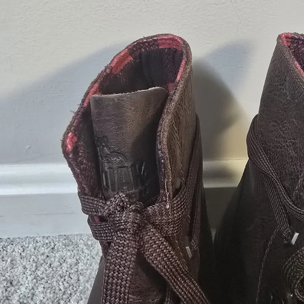 Kodiak Womens Waterproof Leather Lace-Up Boots Brown Plaid Lining Size 9.5 EU 41 - Picture 4 of 8